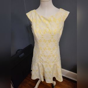 Yellow and white summer dress. Size 8